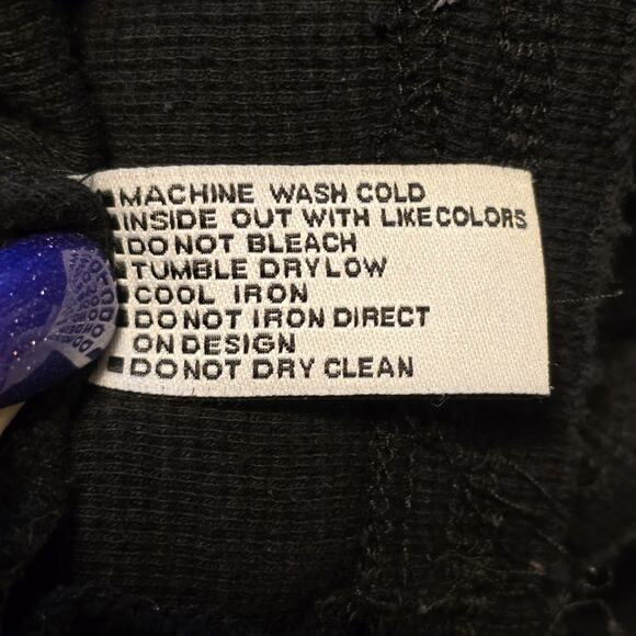 Ecko Mens Waffle Thermal Knit Shirt Size Large Black Crew Neck Raw Hem Casual - Picture 5 of 11